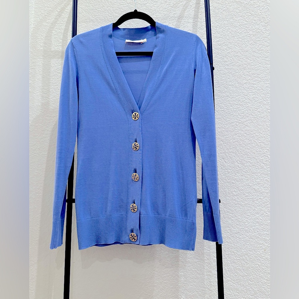 Periwinkle blue Tory Burch cardigan